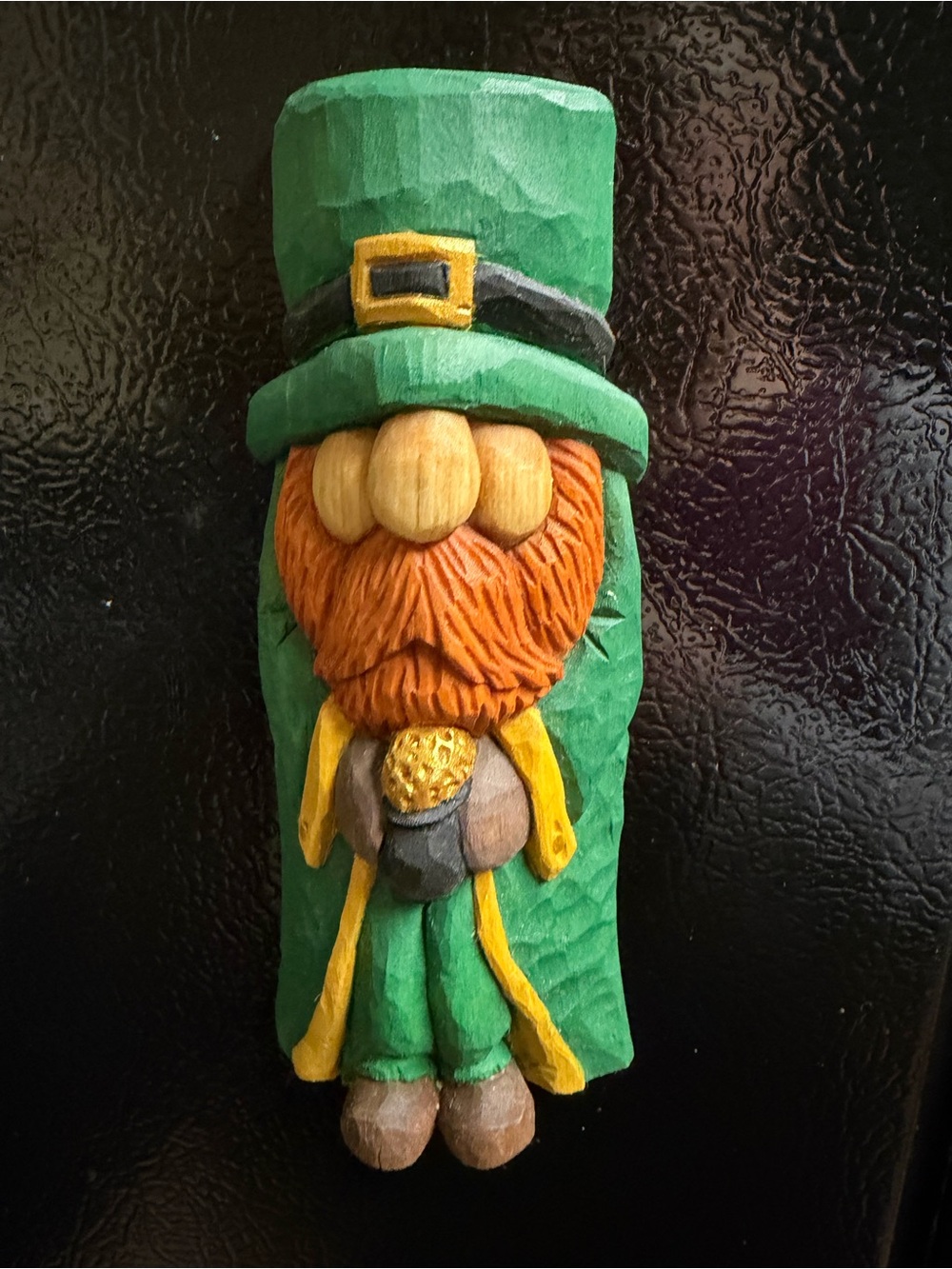 Handcrafted Green Leprechaun Figurine Home Accent